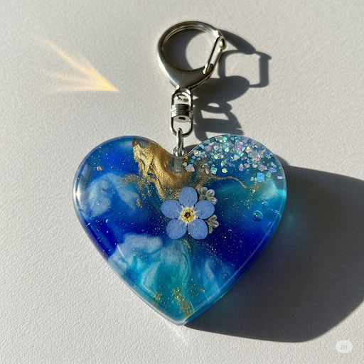 Llavero Personalizado Corazón - Creación única en resina epoxi personalizada